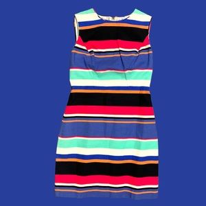 Kate Spade New York Mariam Sheath Dress Rainbow Stripe Fun Flirty Size 4